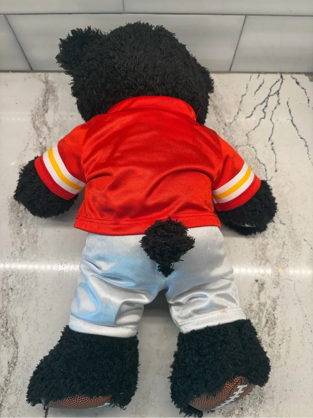 Build-A-Bear Black Bear in Red Kansas City Chiefs Jersey